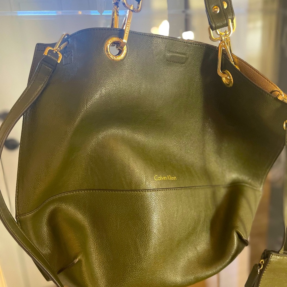 Calvin Klein Army Green Large Shoppers Tote
